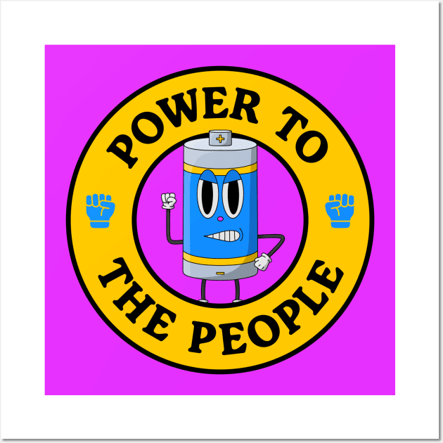 Power To the People - Battery Pun Wall Art by Football from the Left